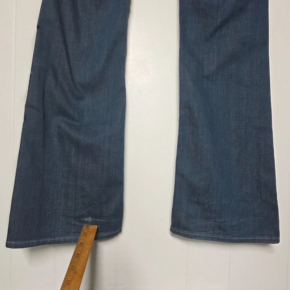 7 For All‎ Mankind Flynt Bootcut Jeans Dark Wash Embroidered Pockets Size 28